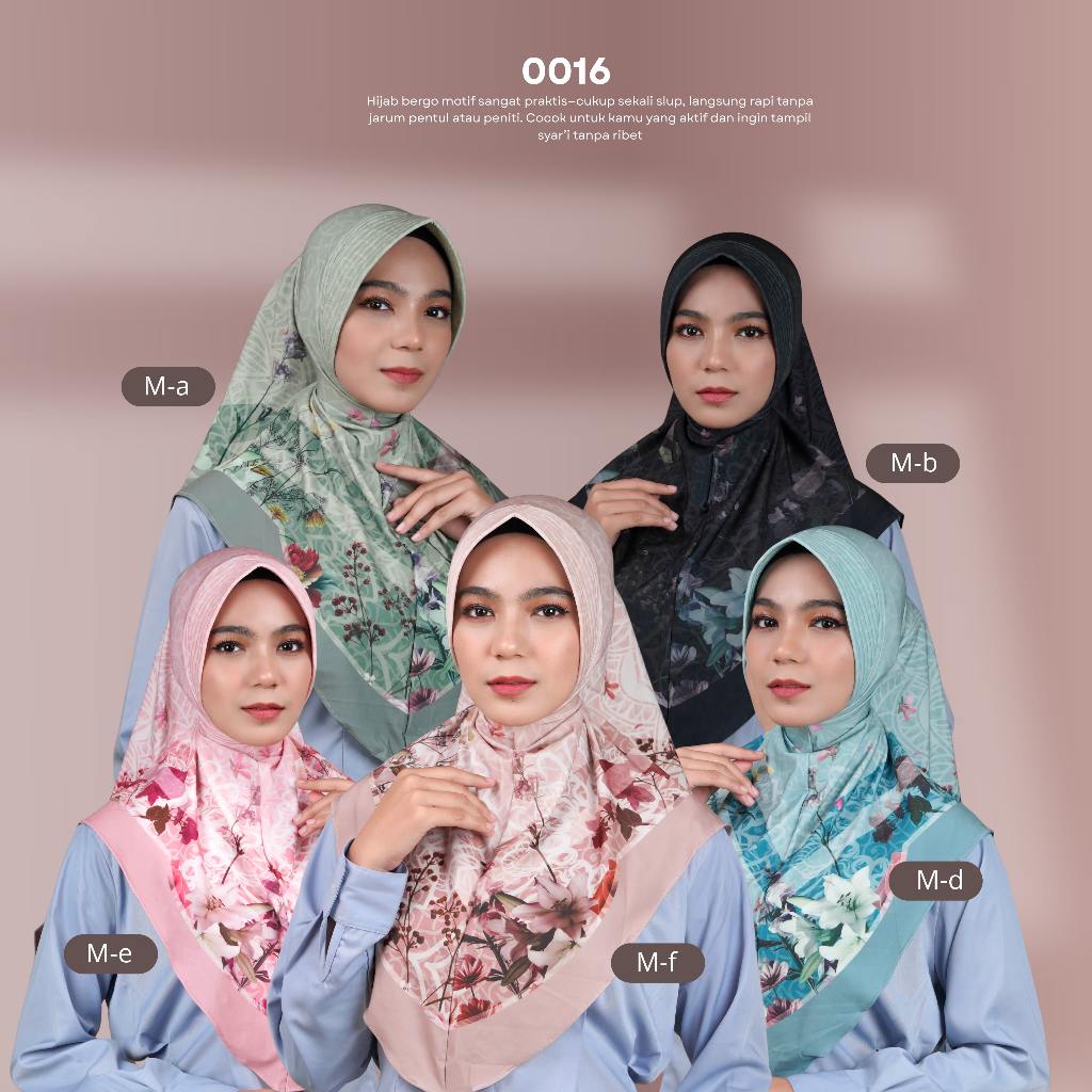 Bergo Hijab Instan Hijab Bergo Jersey Premium Varisha Printing Motif