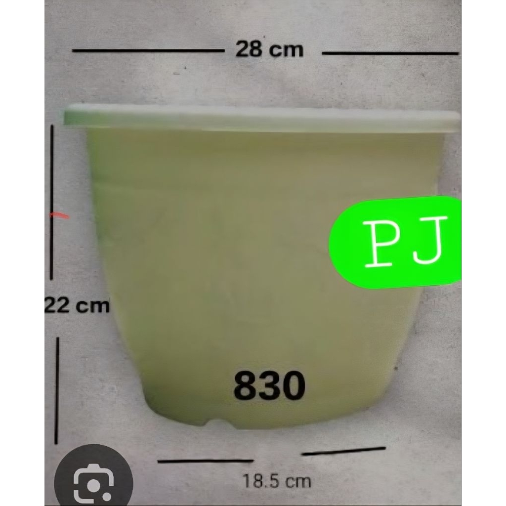 pot bunga putih plastik merek GM 830 motif bunga timbul bahan tebal minimalis modern