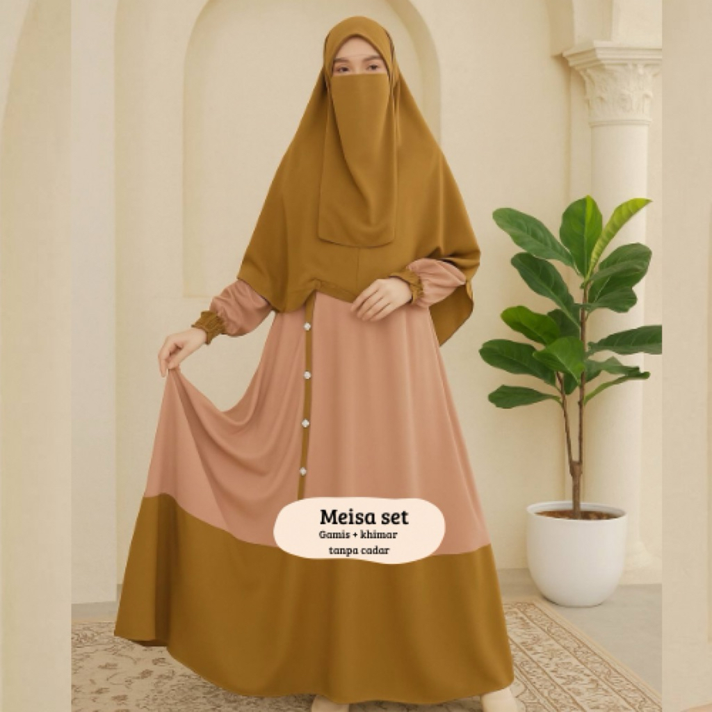 Afhadahijrah - gamis syari set meisa terbaru murah