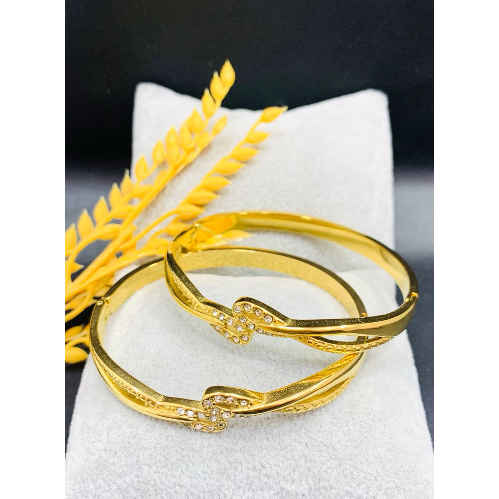 gelang titanium lapis emas