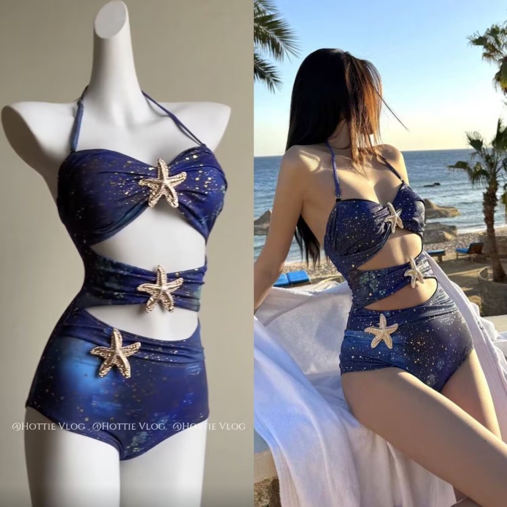 High end hollow out Sexy One-piece Swimsuit Two-piece Vacation Long skirt Bikini Beach Swimsuit