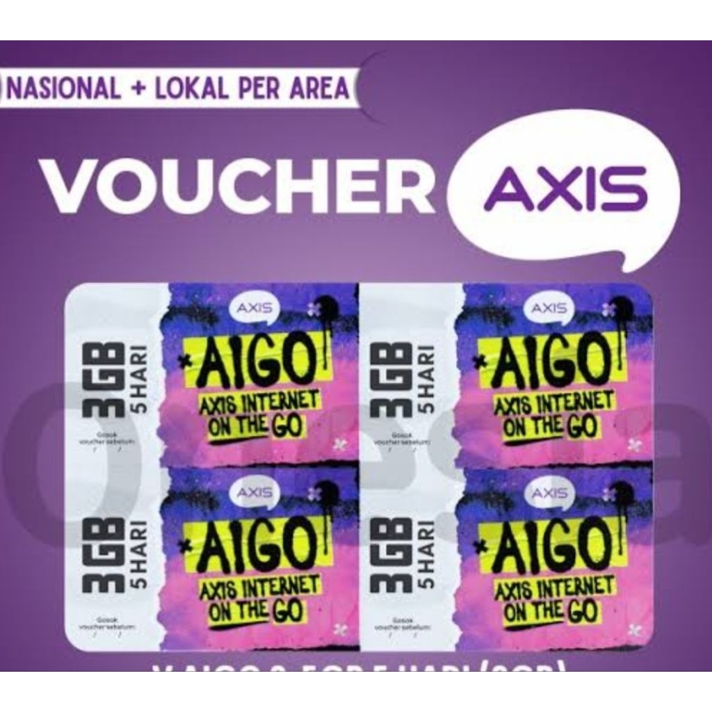 voucher vocer axis aigo kosongan perlembar isi 4 pcs
