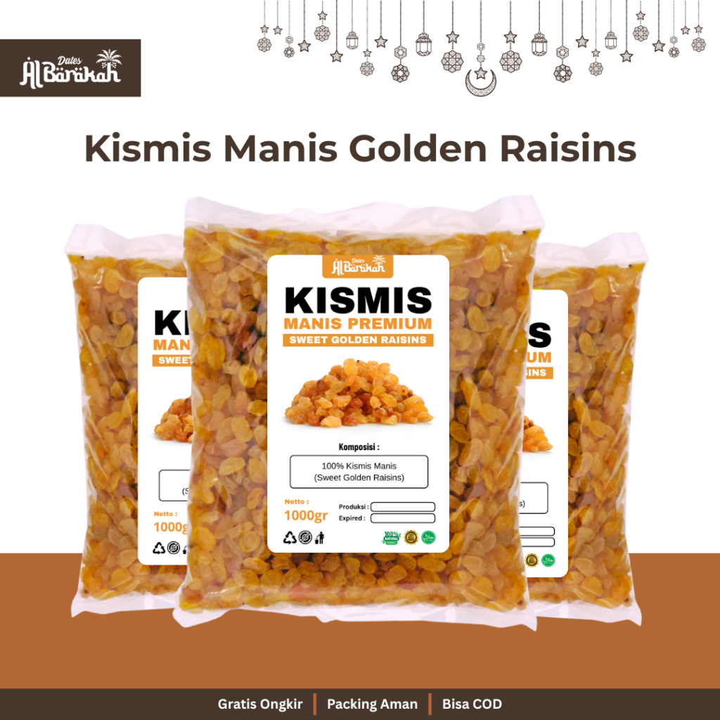 

Kismis Manis Golden Raisin Premium Camilan Sehat dan Snack Alami Harian