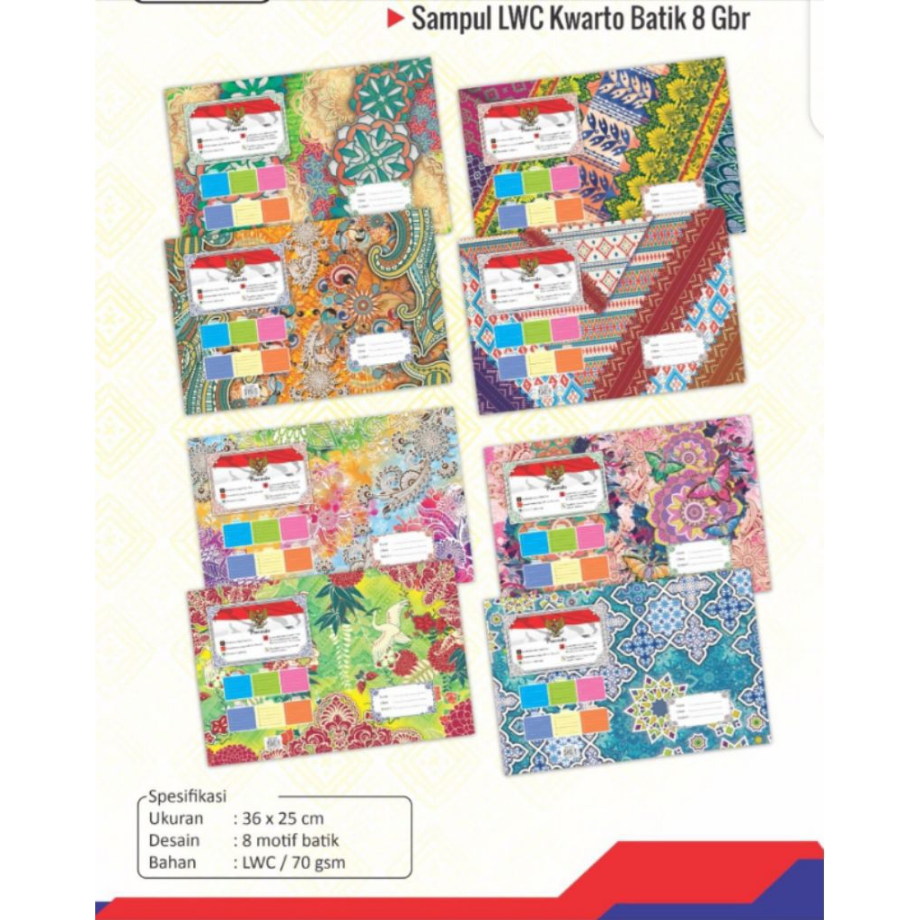 

(ISI 20LEMBAR) Sampul Buku Kertas Kwarto NEW 2025 / SAMPUL BUKU TULIS SIDU SERI BATIK 70gr NEW 2025