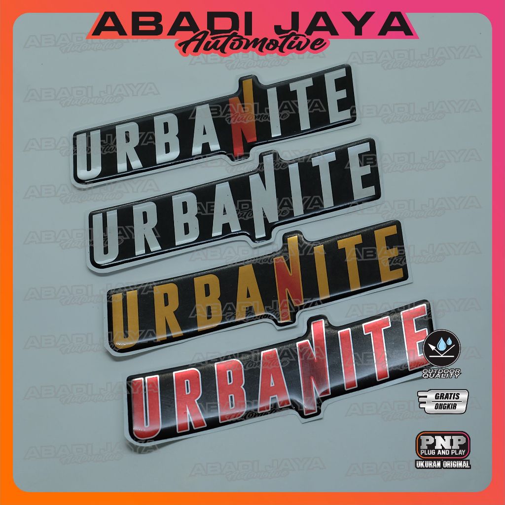emblem timbul urbanite honda brio / emblem urbanite brio