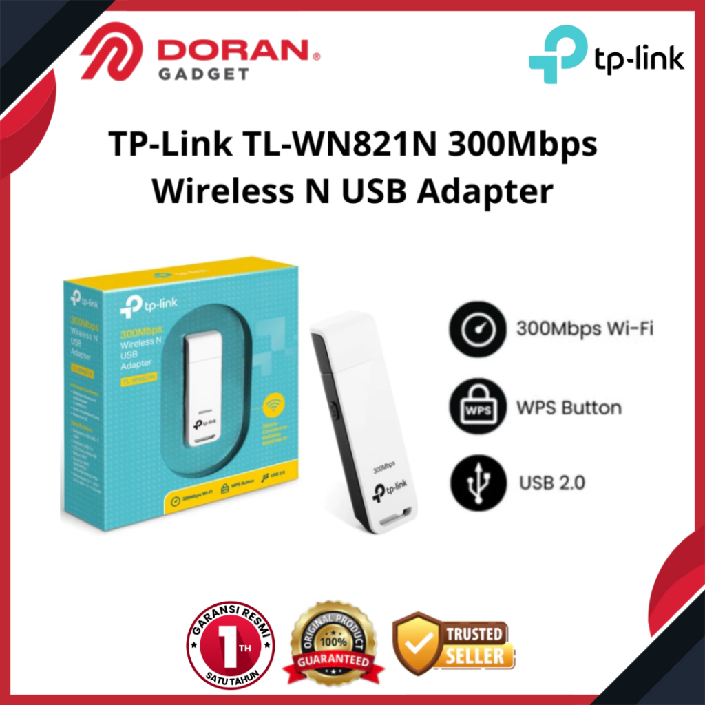TP-LINK TL-WN821N 300Mbps Wireless N USB Adapter TP LINK WN 821N Garansi Resmi 1 Tahun