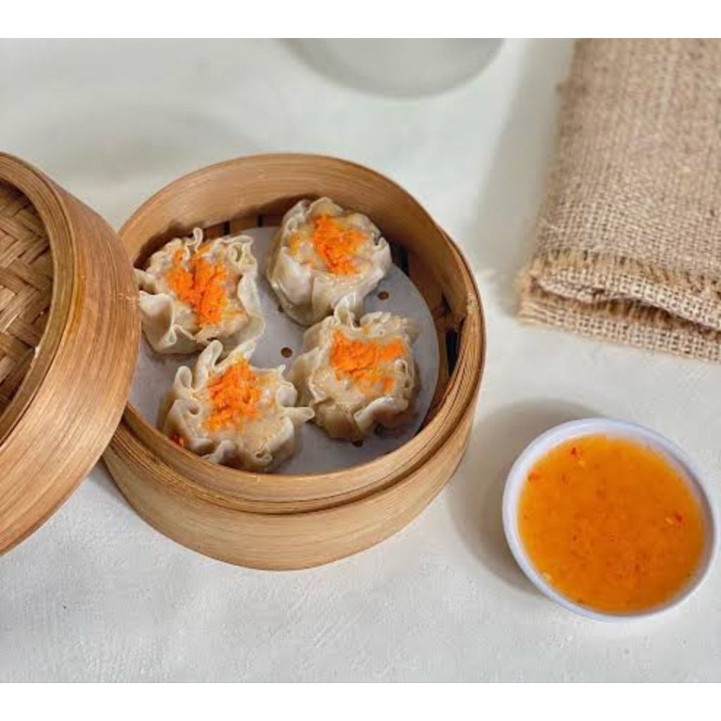 

Premium Frozen Dimsum SIOMAY AYAM UDANG dan Sambal Bawang (isi 4pcs) isi daging ayam udang
