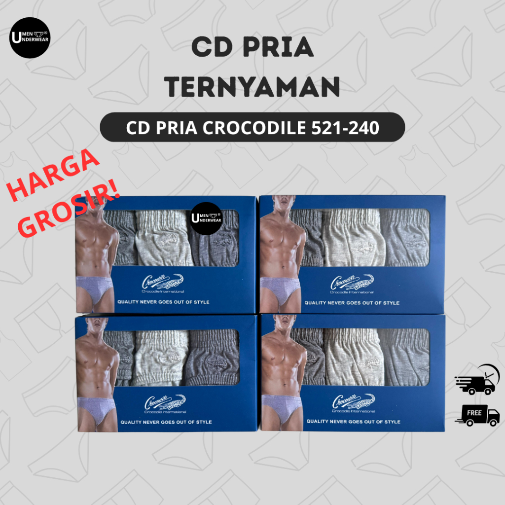 (GROSIR 12 PCS) CD PRIA CROCODILE 521-240 BY UMEN UNDERWEAR