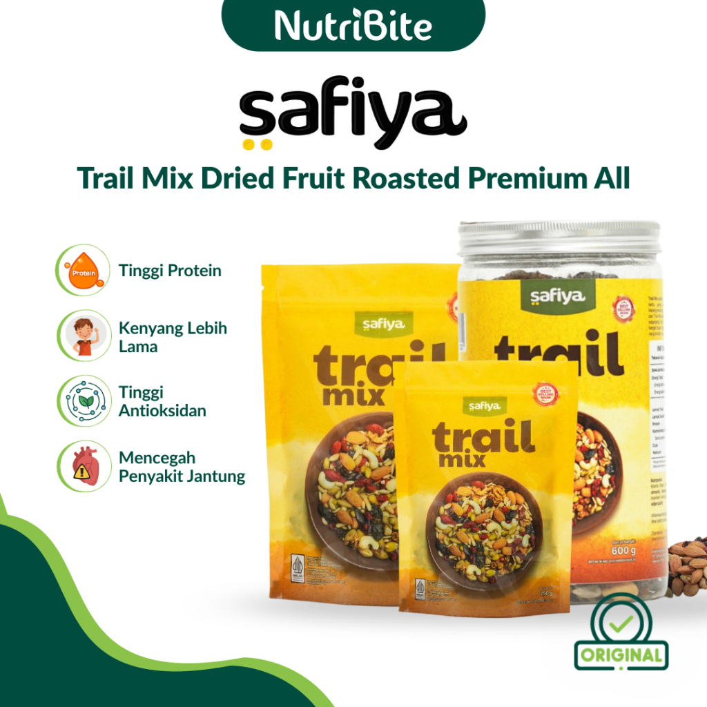 

Paket Hemat Trail Mix Safiya With Almond Raisins Roasted Premium & Dried Fruit Roasted Premium