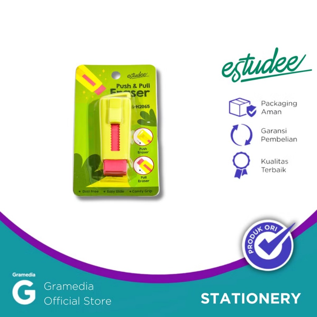 

Gramedia Karawaci - Penghapus Estudee Push&Pull Eraser Limegreen Pink Es-H2065