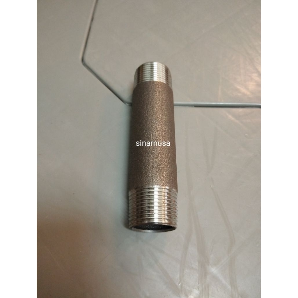 Pipa Nepel Besi 10 cm Drat 3/4" inchi Sch 40
