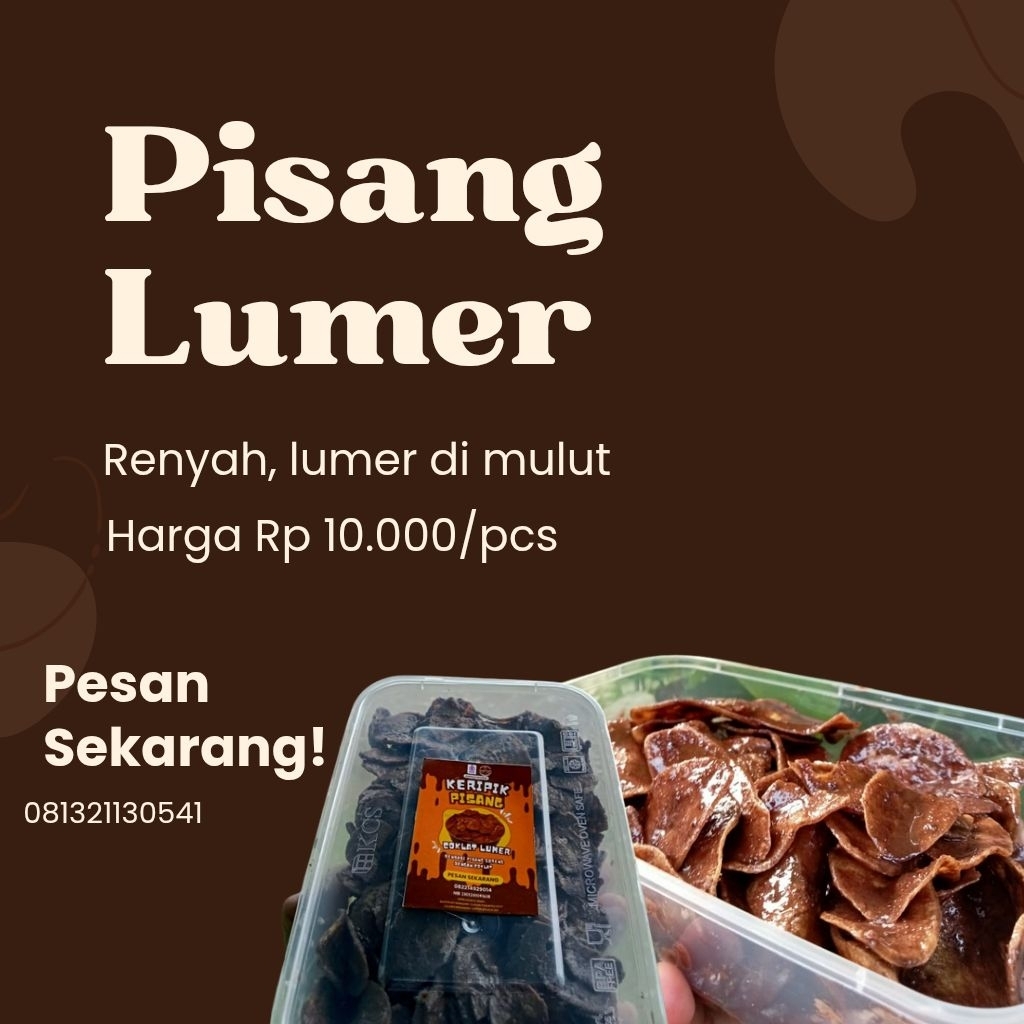 

Kripik pisang lumer rasa coklat