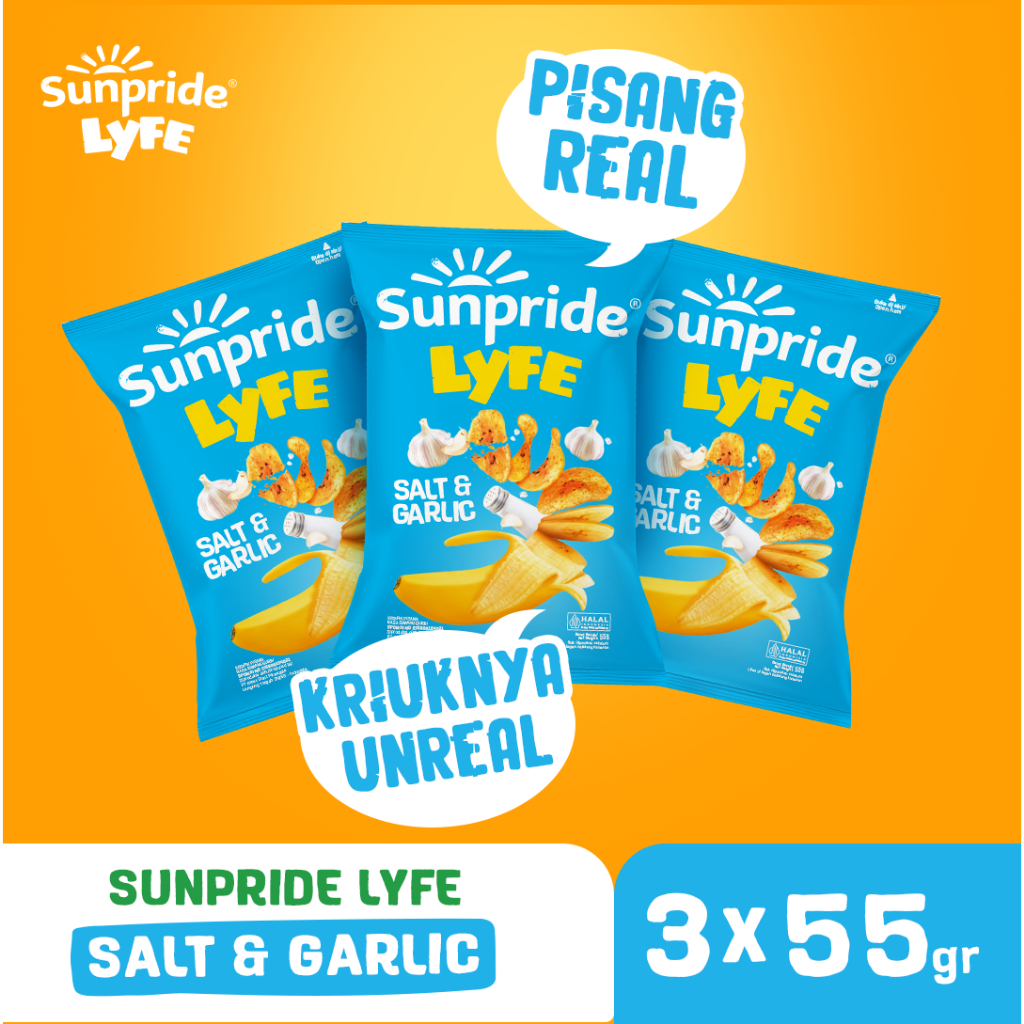 

[Isi 3] Sunpride Lyfe Salt & Garlic 55 gr - Cavendish Banana Chips