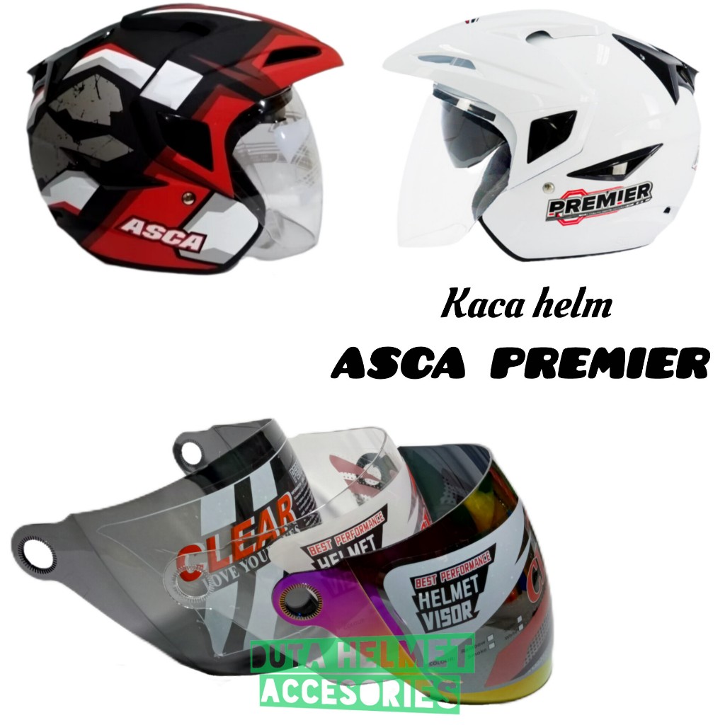 Kaca helm ASCA PREMIER | visor helmet asca premier warna hitam smock pelangi bening