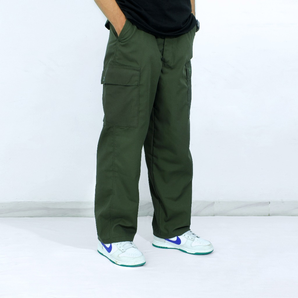 Angelic Holynpure - Celana Cargo Panjang - Slim Straigh Fit -Olive