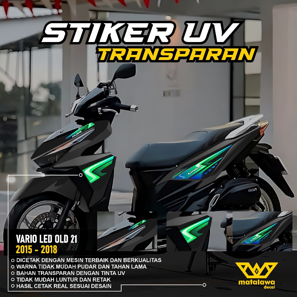COD STRIPING TRANSPARAN VARIO LED OLD 125 150 STICKER  LIS UV TAHUN 2015 2017 CLICK GARNIS STIKER 21
