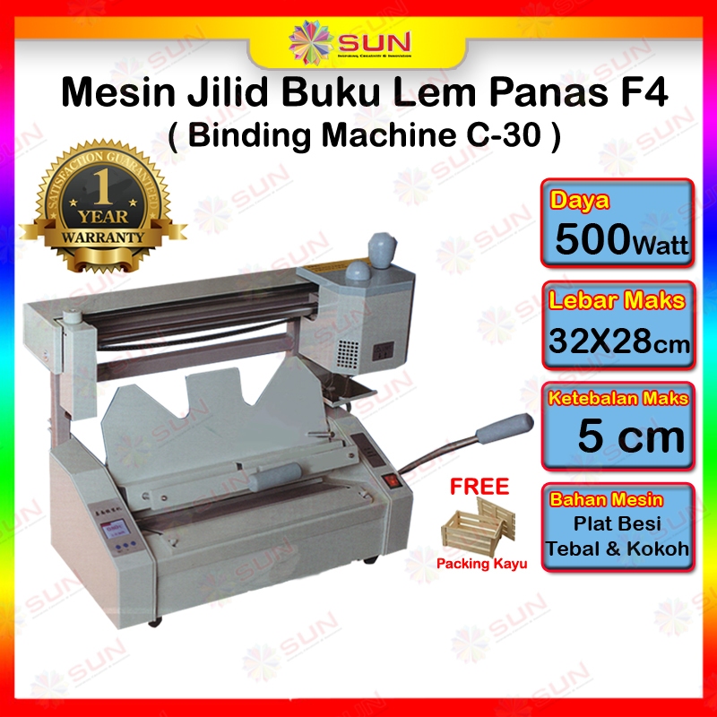 

Mesin Jilid Buku Lem Panas C30 F4/Folio / C460 A3-Alat Binding Buku Pembuat Cetak Hardcover Undangan