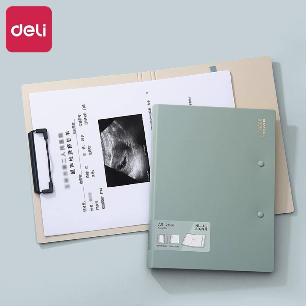 

DELI Clipboard foldable Papan Ujian Lipat A5