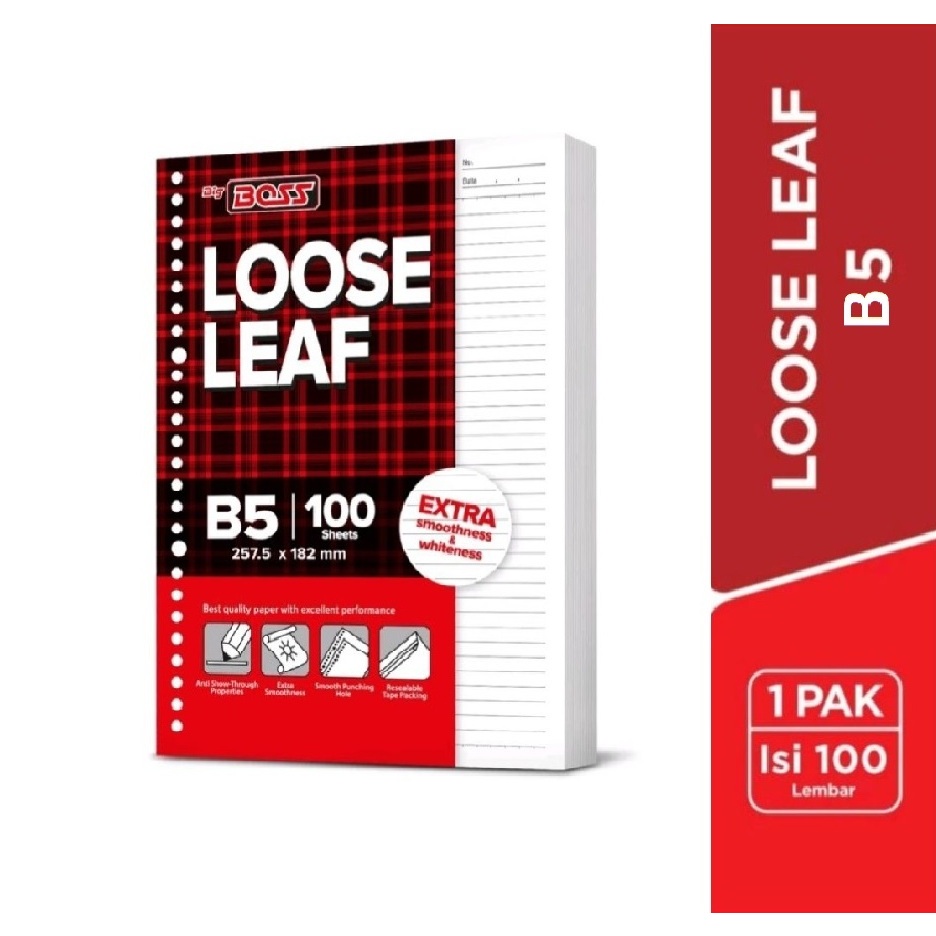

Big Bos Loose Leaf / Campus B5 100 sheets/ Isi Binder BIG BOS