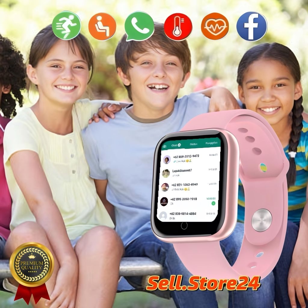 COD Jam Tangan Pintar Android Anti Air SmartWatch Pria Wanita Anak Dewasa Monitor Kesehatan Jantung