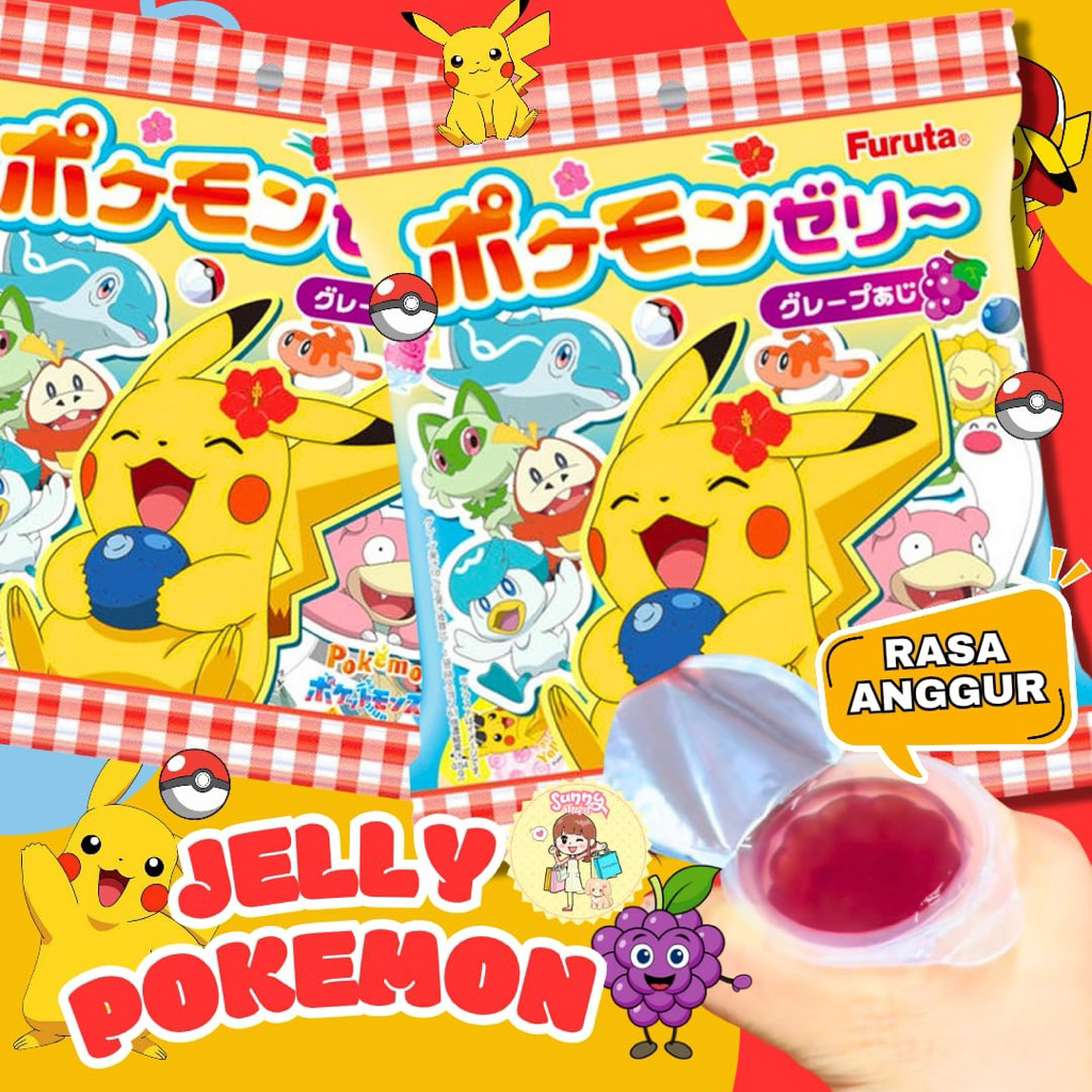 

Furuta Pokemon Fruit Jelly Grape 88g/Jelly Pikachu/Snack Puding Jelly Pokemon/Snack Jelly Anak