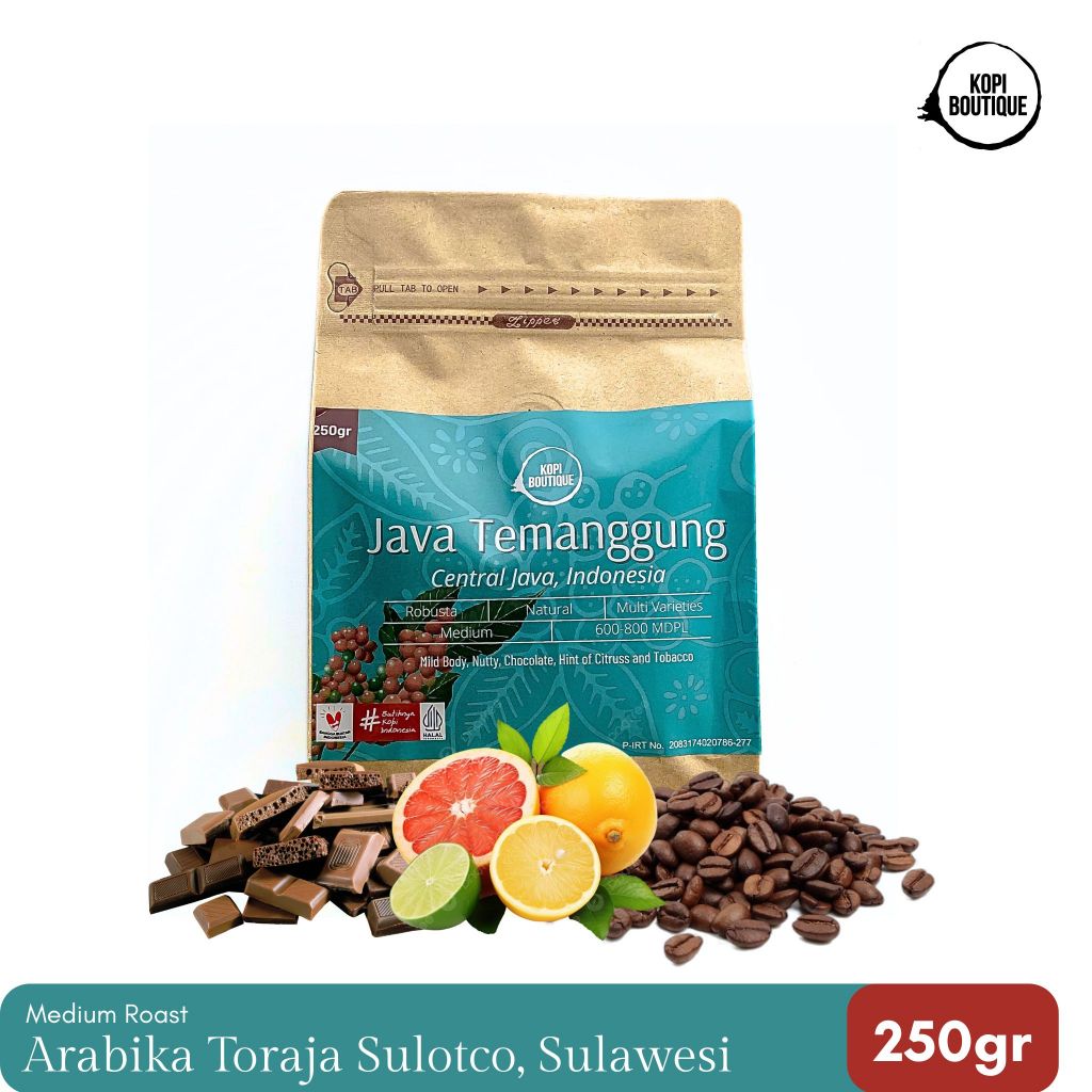 

Kopi Robusta Premium Temanggung Natural Proses 250gr