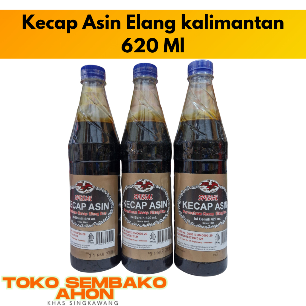 

KECAP ASIN ELANG 620 ML - Kecap Asin Kalimantan Elang Spesial Botol| Kecap Asin Masakan Oriental | Kecap Asin Tionghoa Premium