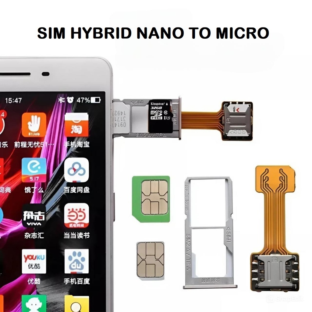 Sim Hybrid Converter Dual Sim Slot Nano To Micro
