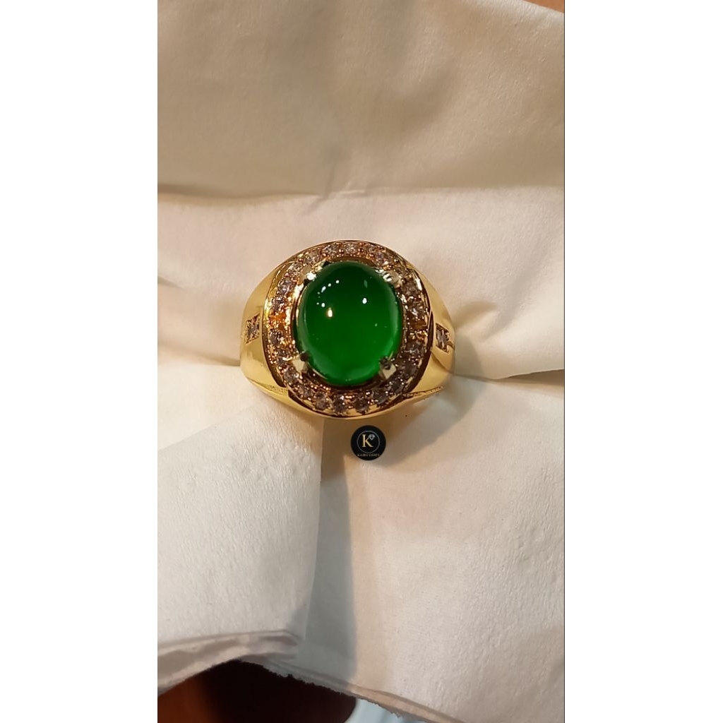 Cincin Batu Permata Giok Burma Asli