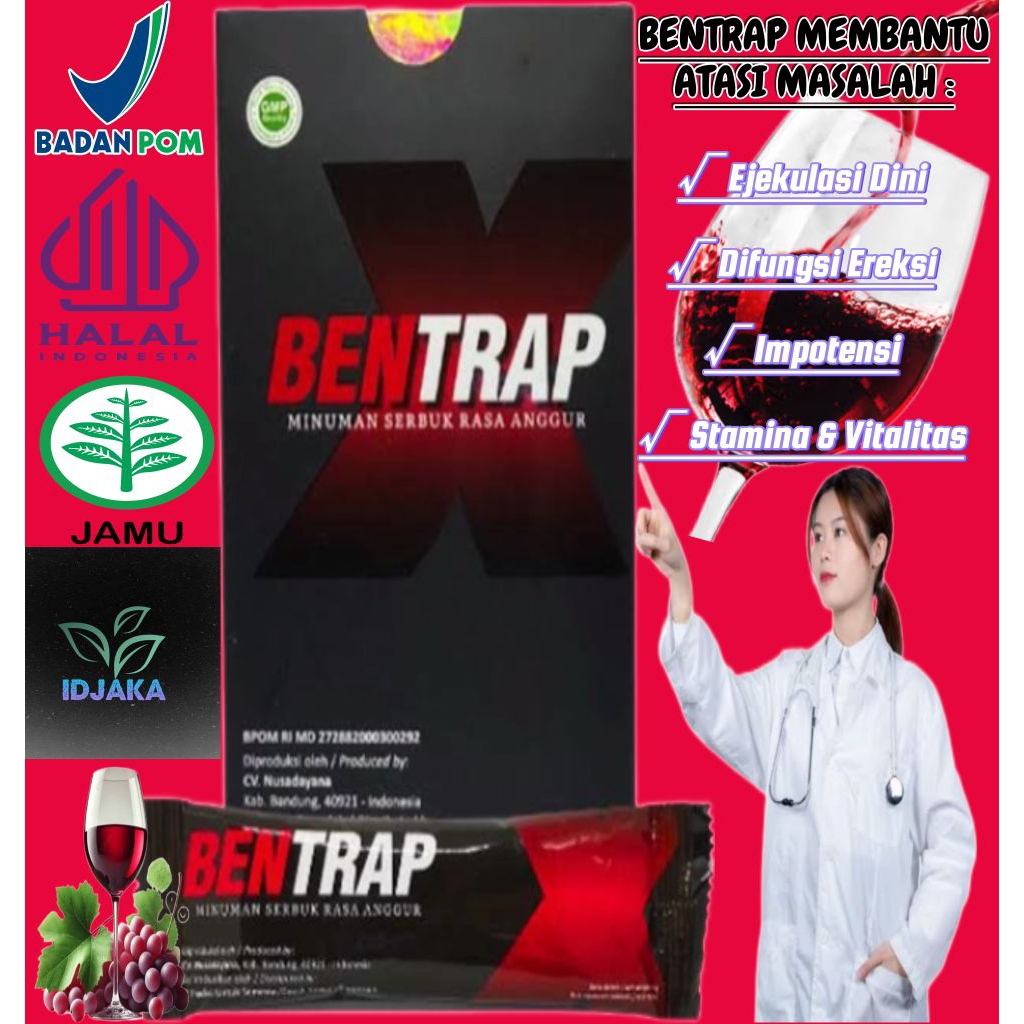 Bentrap Original Asli Obat Serbuk Rasa Anggur Kuat Stamina Perkasa Tahan Lama Pria