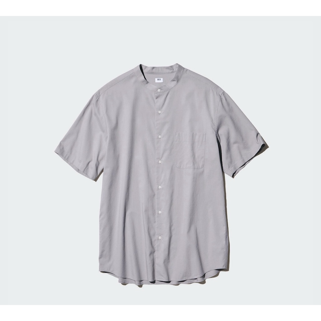 Sale Uniqlo Kemeja Katun Modal Kerah Tegak Original