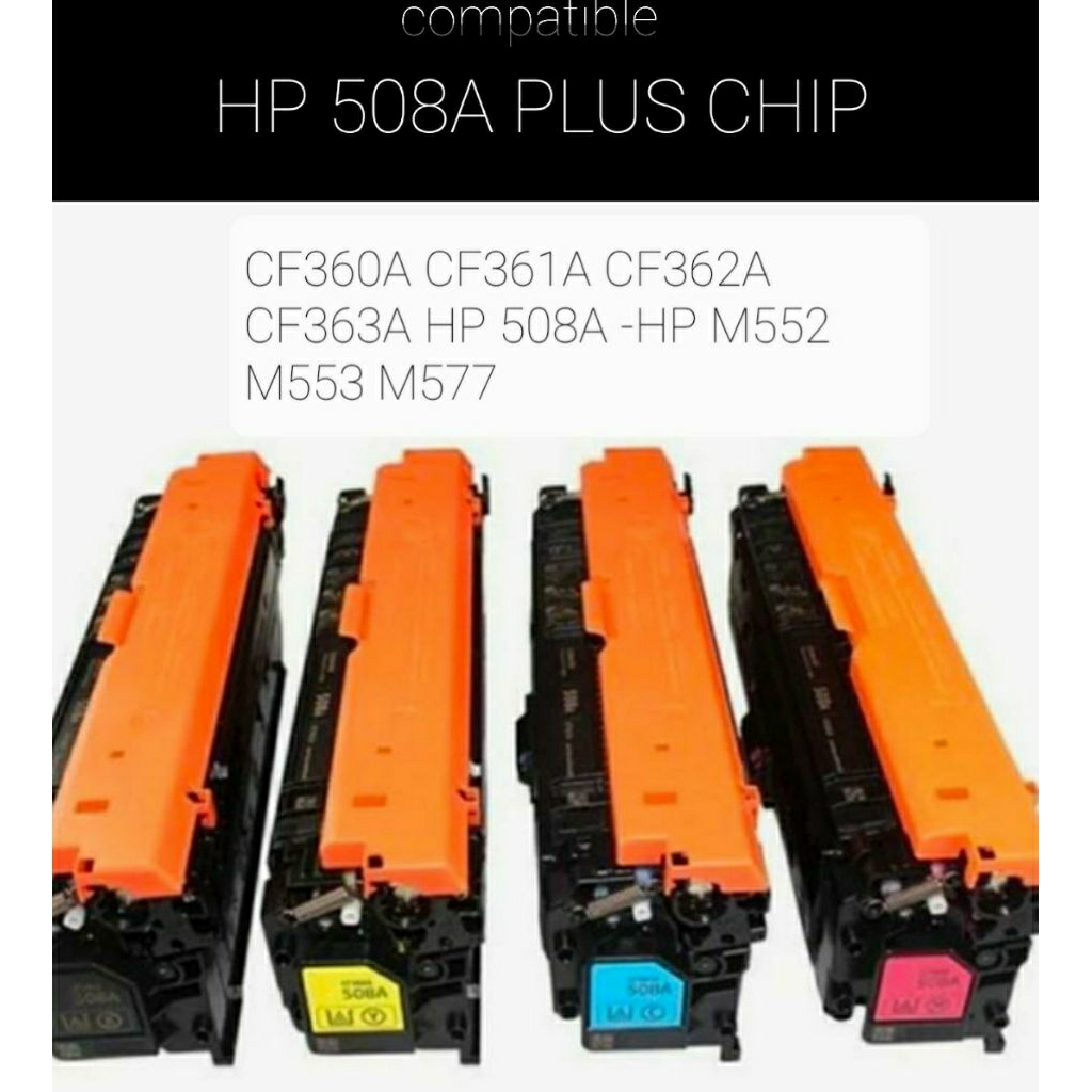 Cartridge toner hp 508a CF360A CF361A CF362A CF363A compatible printer hp m553 m553 m577