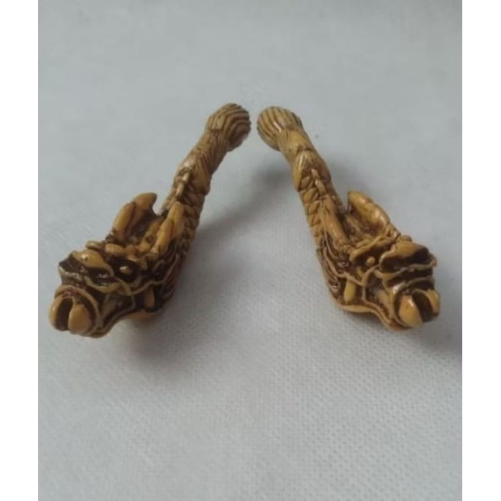 dudukan tangkringan wambi mini/pleci/konin motif naga coklat