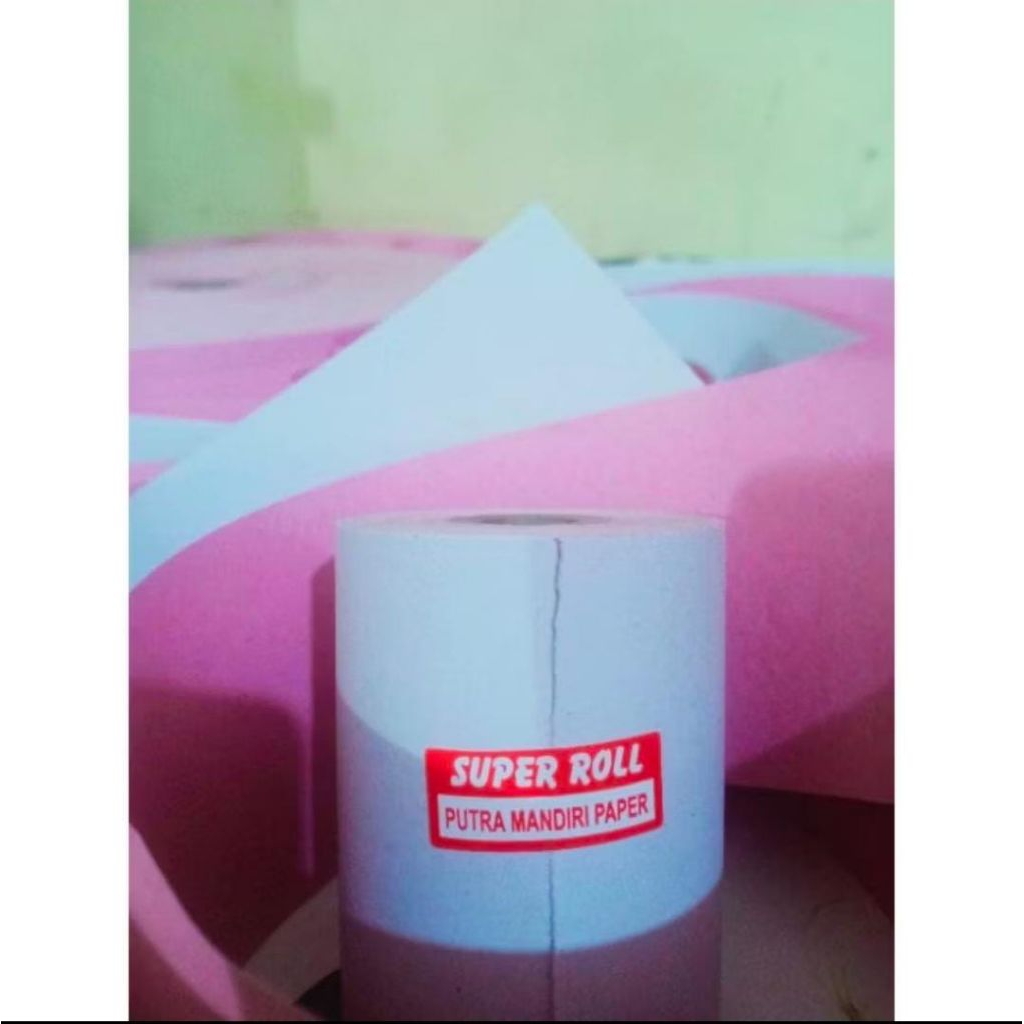 

Paket 10 Roll kertas struk NCR 2Ply ukuran 75x60mm putih merah