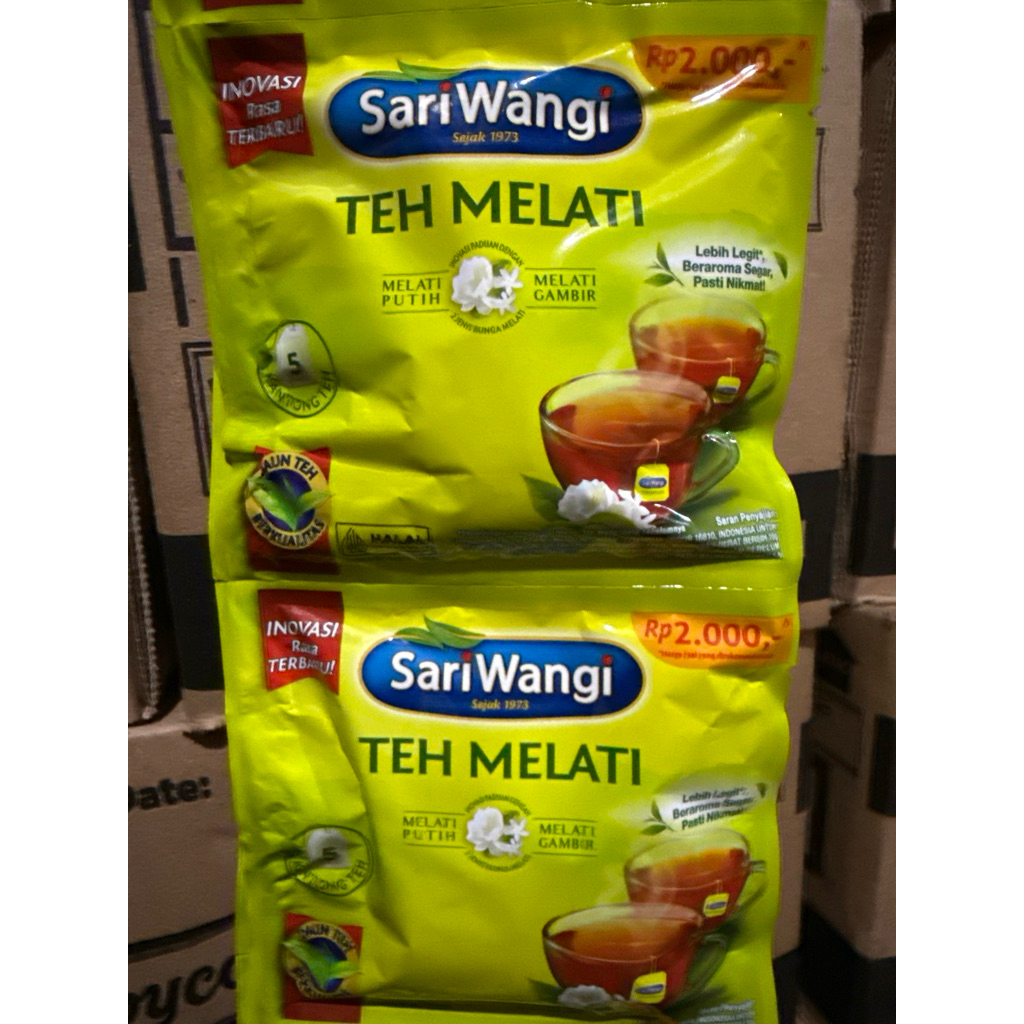 

Sari Wangi Teh Melati Sacset isi 5 bag x 12 pcs (renceng)