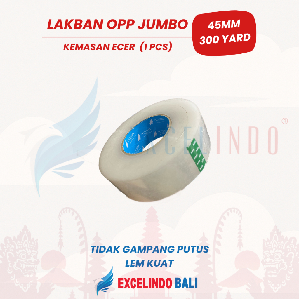

(HARGA GROSIR) Lakban Jumbo 45mm x 300 Yard REAL (DIAMETER 13 CM) PREMIUM QUALITY Excelindo