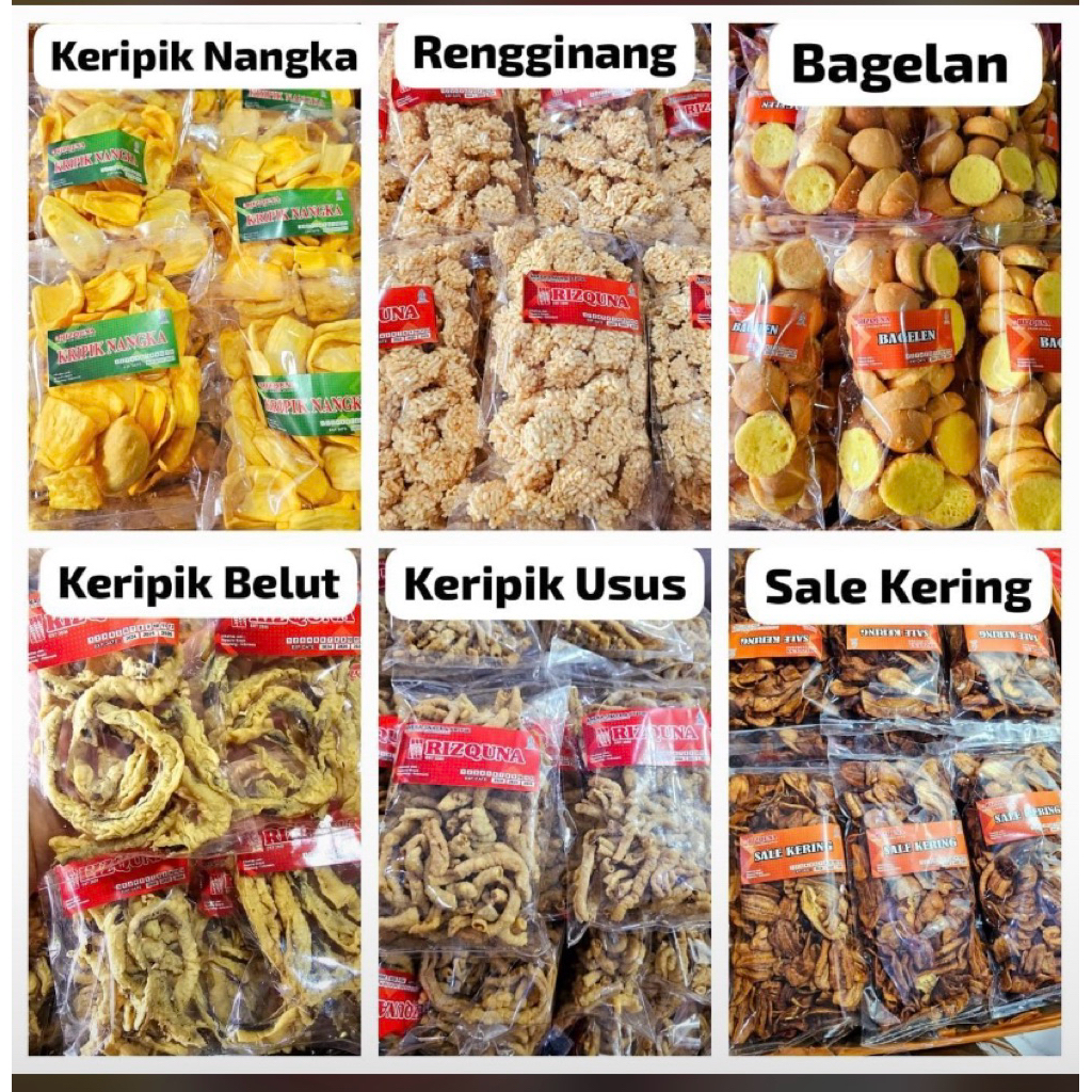 

KERIPIK NANGKA // RENGGINANG // BAGELAN // KERIPIK BELUT // KERIPIK USUS // SALE KERING // snack rizquna jajanan jawa oleh oleh jawa