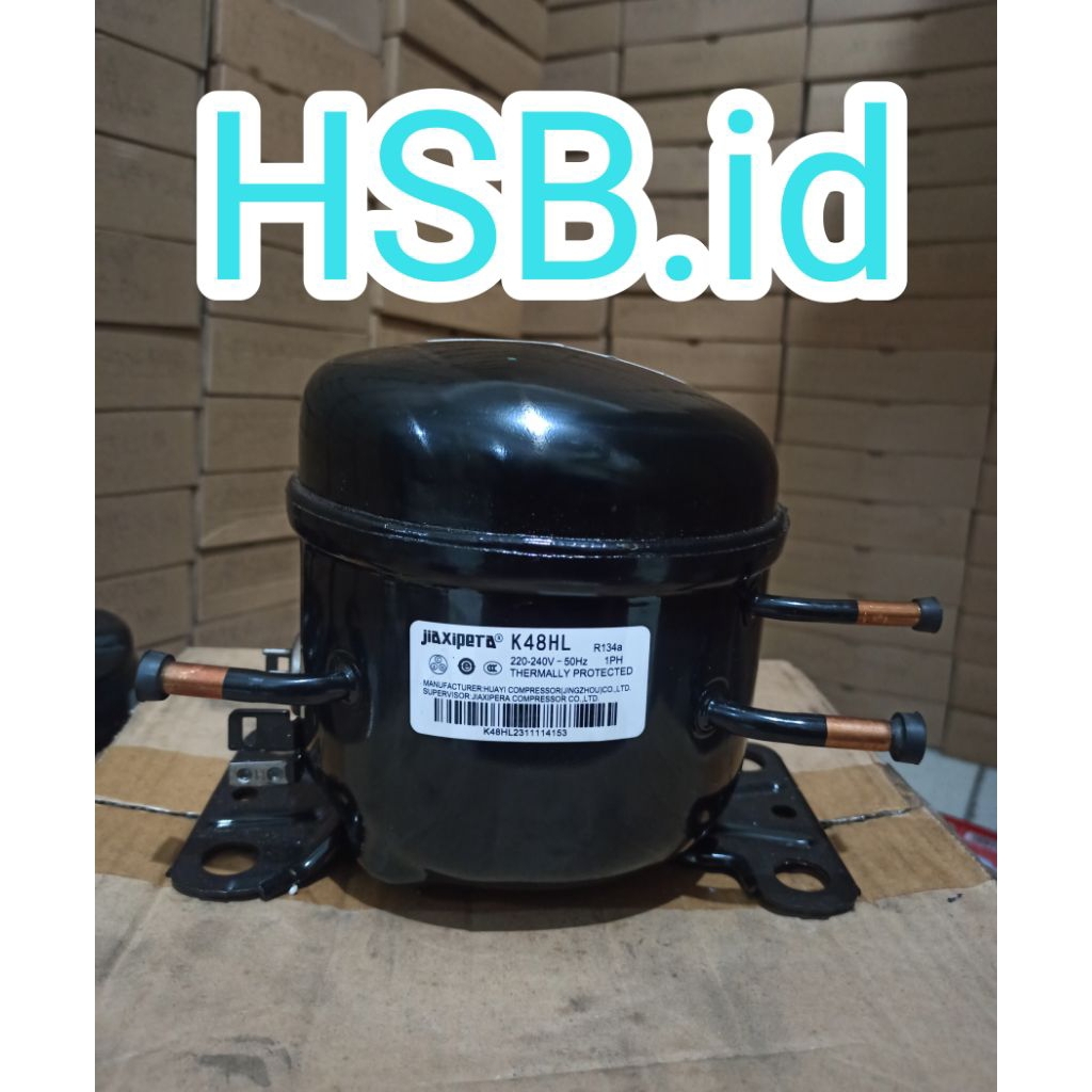 KOMPRESOR KULKAS 2PINTU AQUA K48HL 1/6PK FREON R134a ORIGINAL