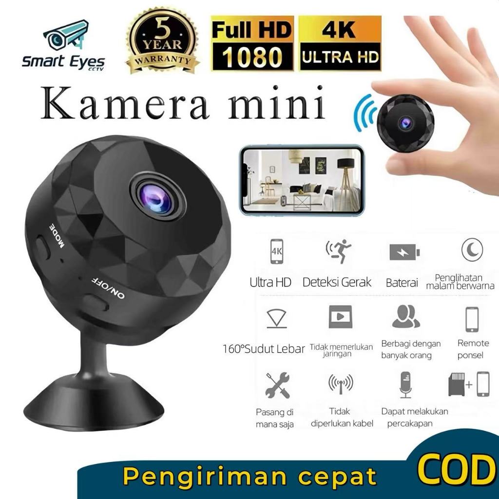 {Garansi 5 tahun}CCTV Wireless Mini Camera Wifi HD 1080P Mini CCTV Keamanan Remote Control Kamera Ma