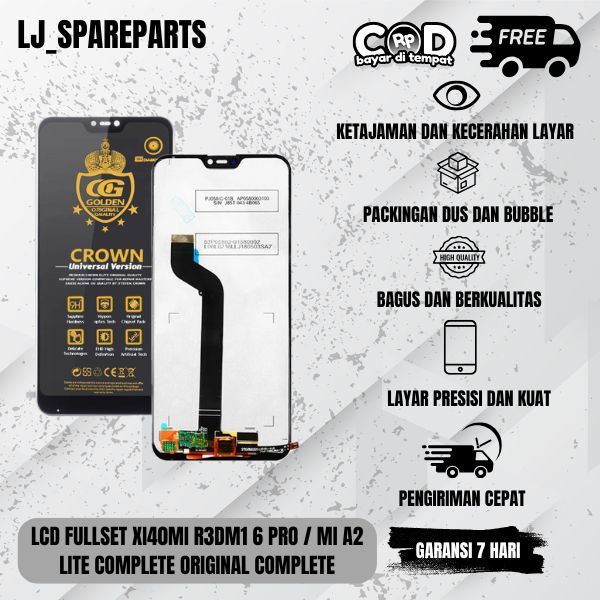 LCD TOUCHSCREEN XIAOMI REDMI 6 PRO / MI A2 LITE FULLSET COMPLETE ORIGINAL 100%
