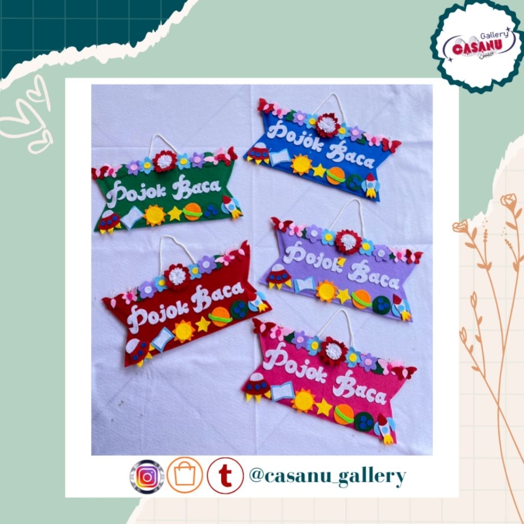 Pojok Baca Kain Flanel//Hiasan kelas pojok baca//hiasan sudut baca//kain flanel//pajangan kelas