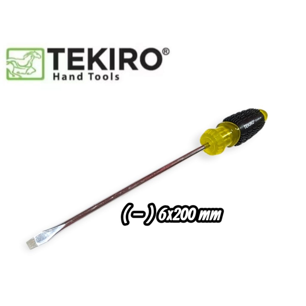Tekiro Obeng Gagang karet (–) 6x200mm /Obeng min /Obeng Min tekiro ph2x200mm