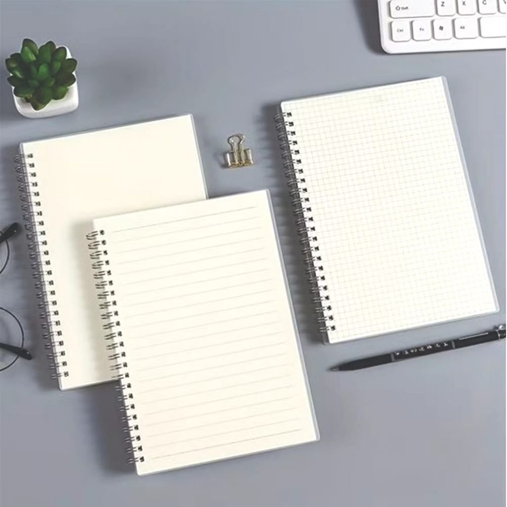 

Buku tulis catatan notebook jurnal/A5/A6 isi 50 lembar cover transparan (kertas grid, dot, garis, dan kosong)