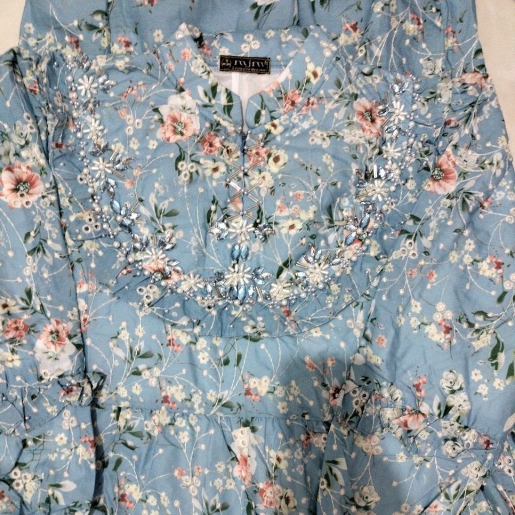 gamis katun bordir mjm