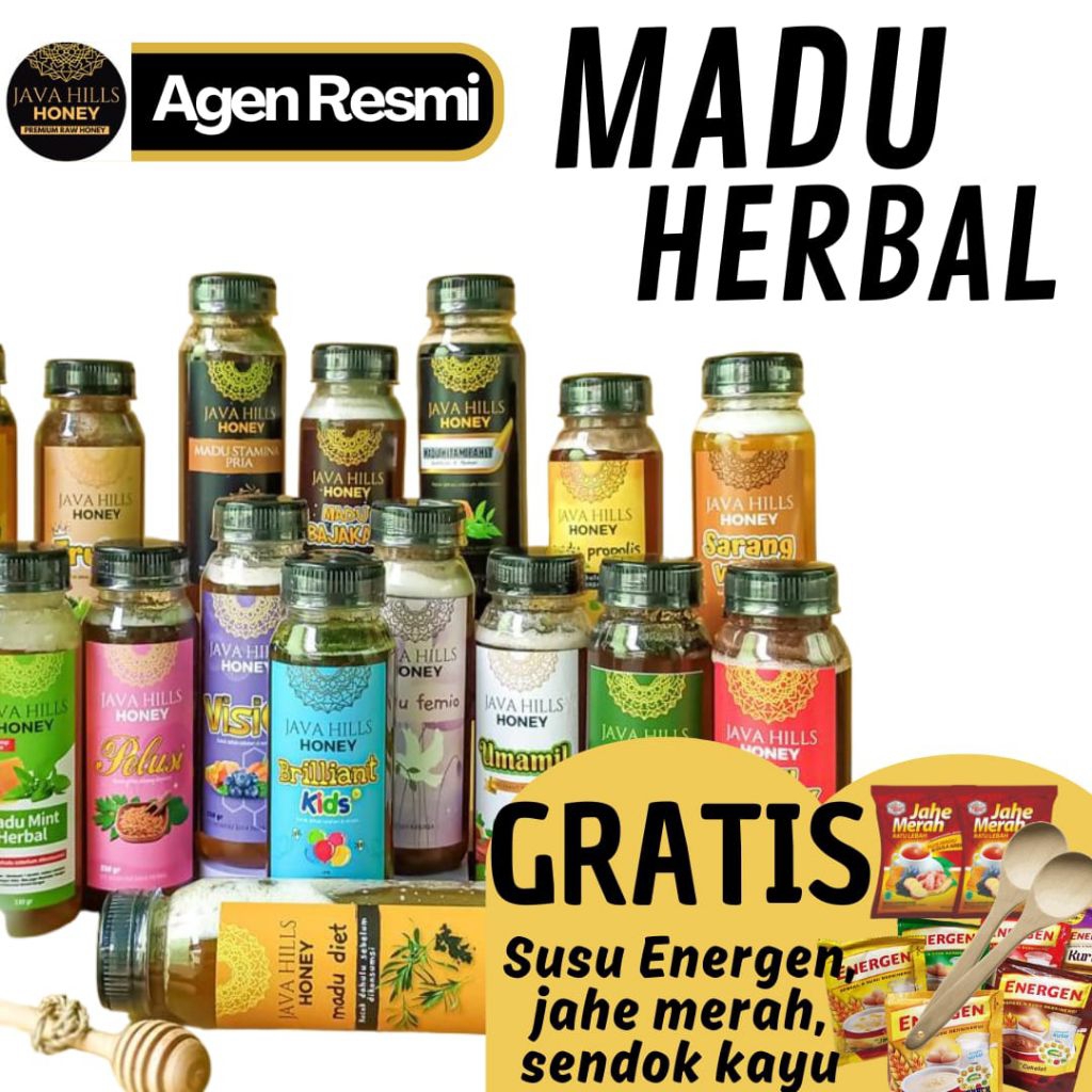 

JAVA HILLS HONEY MADU HERBAL - FREE ENERGEN + SENDOK KAYU