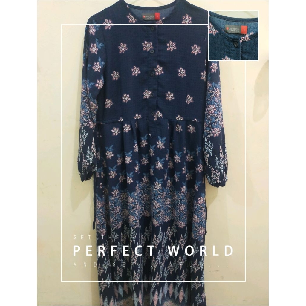 Preloved Gamis fenuza yasmeera silk ld 92-96cm, good condition