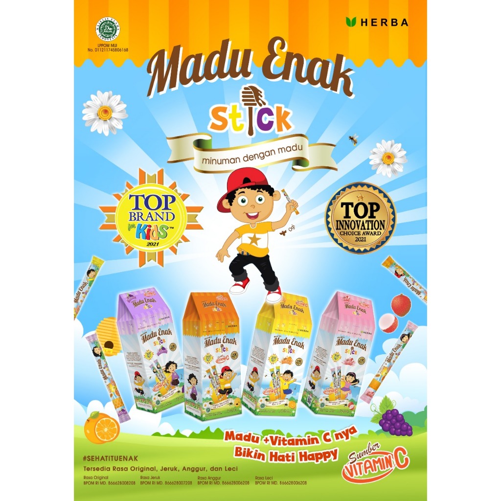 

Madu Enak Stick 20 x 15 ml - Rasa Jeruk dan Leci - Sumber Vitamin C - Madu Enak