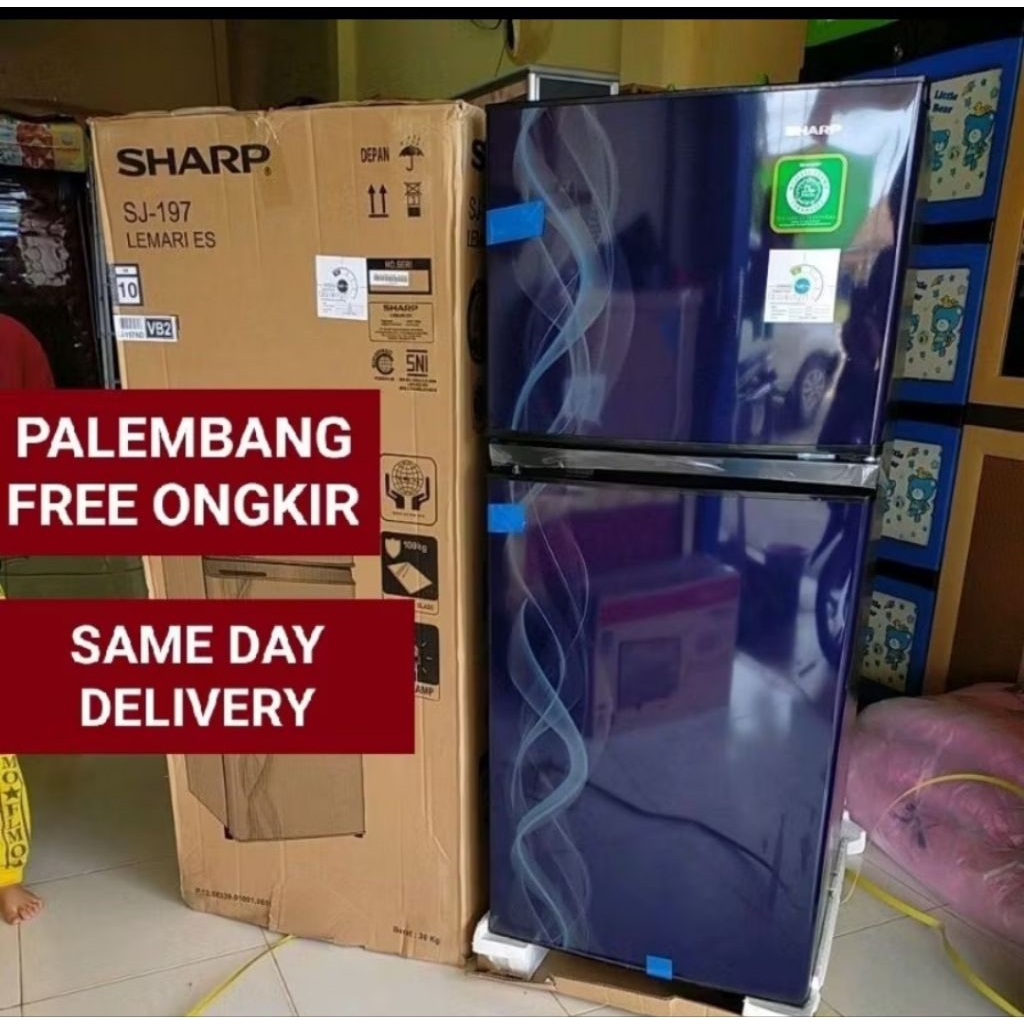 LEMARI ES 2 PINTU SHARP SJ-197 ND
