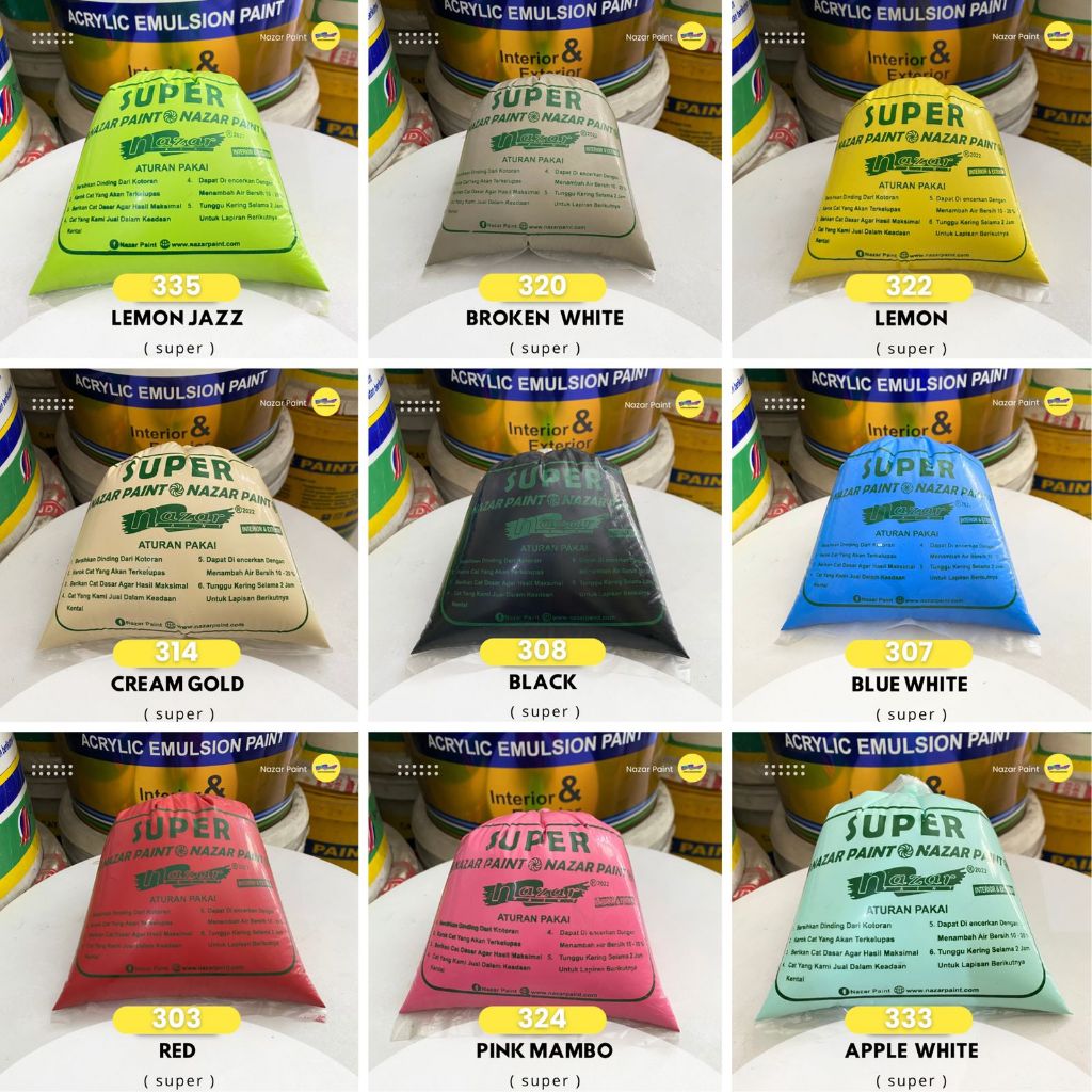 (PER KG) SUPER CAT KILOAN ORIGINAL NAZAR PAINT CAT TEMBOK DINDING LANGIT-LANGIT KILOAN