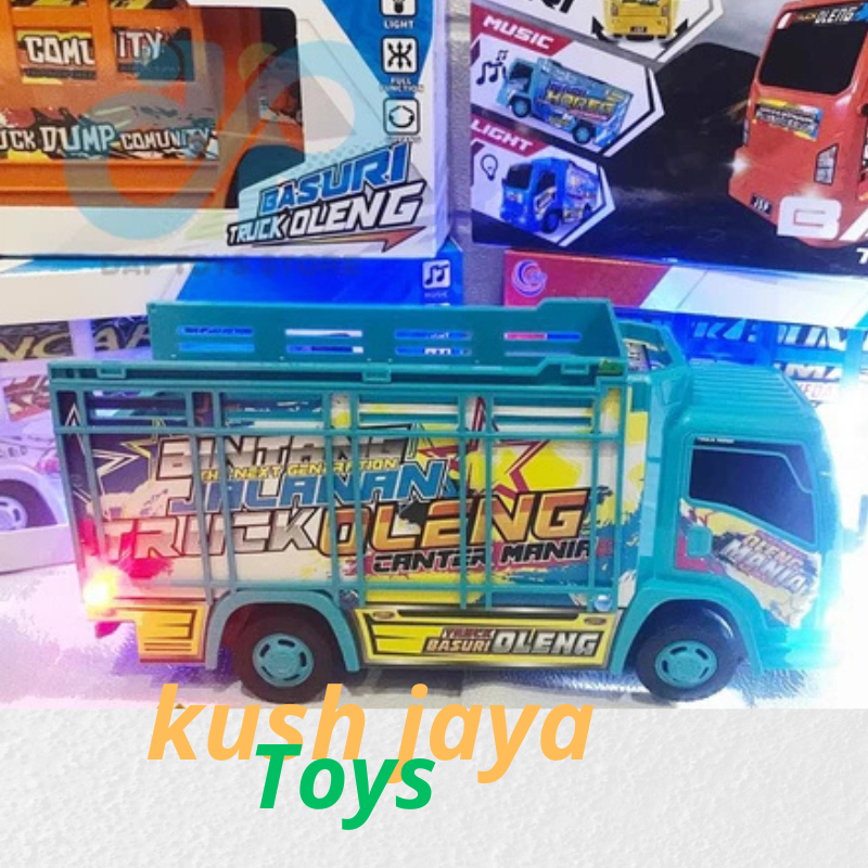 MAINAN ANAK TRUCK OLENG BASURI MUSIK DAN LAMPU / TRUK OLENG MUSIK TELOLET / MINIATUR TRUCK OLENG  RE